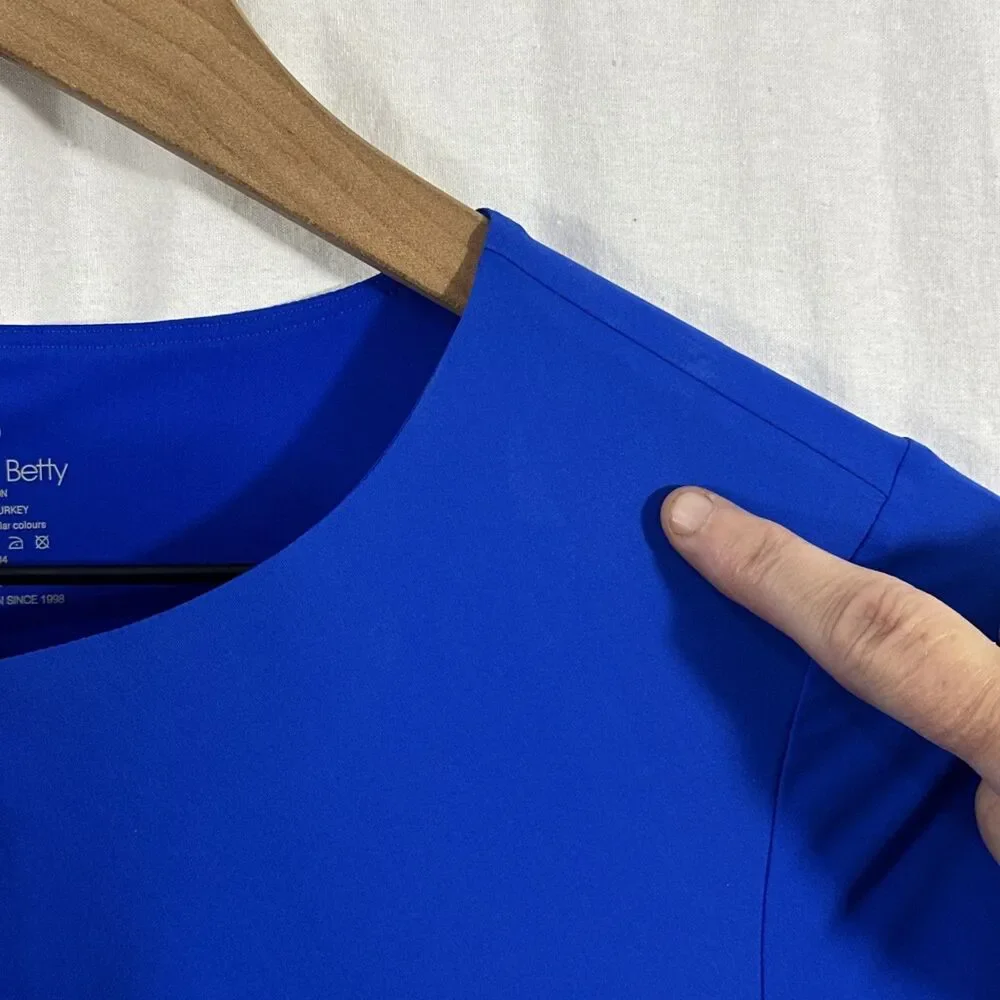 Sweaty Betty Shayla Ruched Long Sleeve Midi Dress Electric Blue Womens S Sculpt - Picture 13 of 16